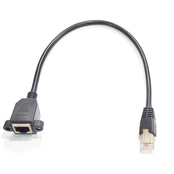 RJ45 Male to Female Ethernet Extension Cable with Screw Threads